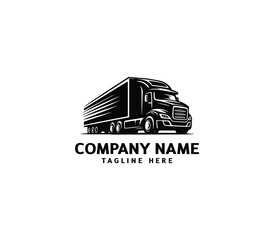 Vector truck silhouette abstract logo. Freight, delivery  industry, symbol. Logistics company logo