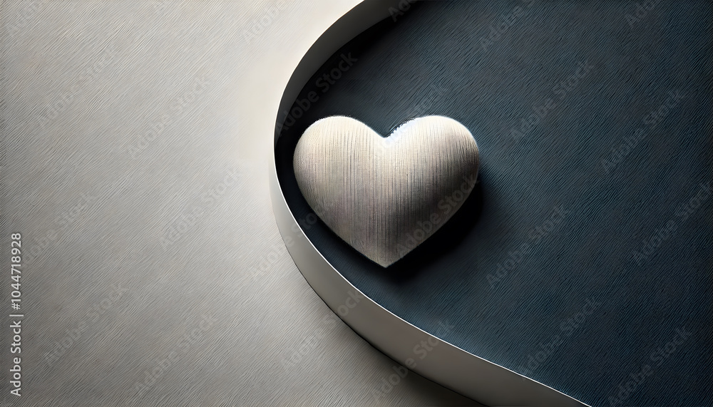 Poster a soft heart embraced by a smooth curve a symbol of love and calmness