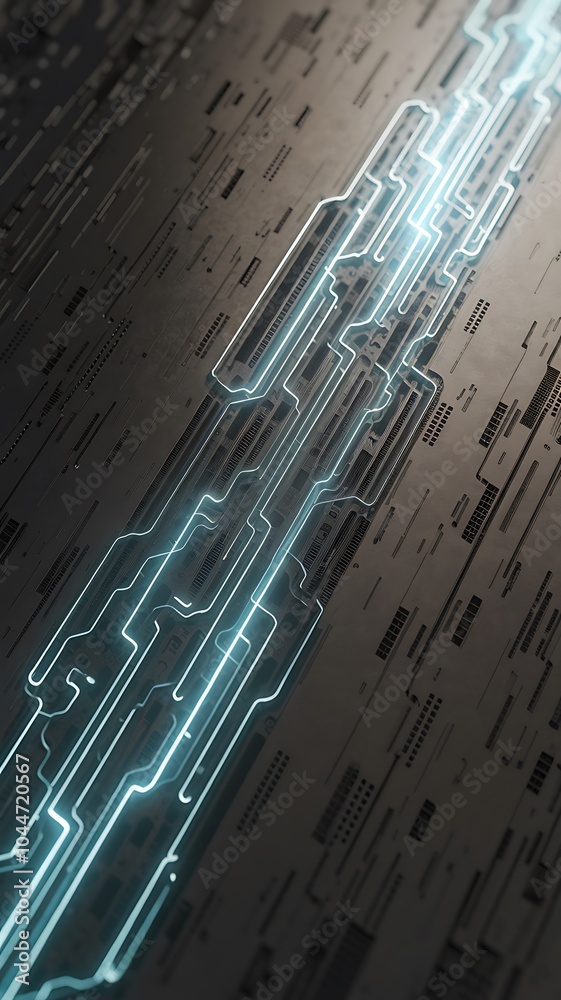 Poster Futuristic sci-fi circuit pattern an intricate visualization of advanced technology and digital aesthetics in modern design