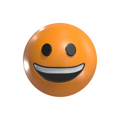 Fototapeta premium Grinning Face Expression 3D Emoticon Icon