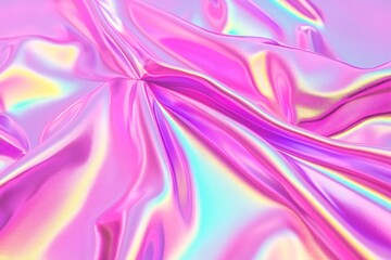 Obraz premium Holographic Pink Fabric Texture - Abstract Background