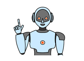 シンプルなアンドロイド型ロボットのイラスト