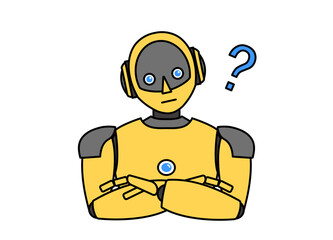 シンプルなアンドロイド型ロボットのイラスト