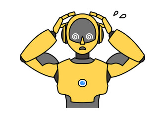 シンプルなアンドロイド型ロボットのイラスト