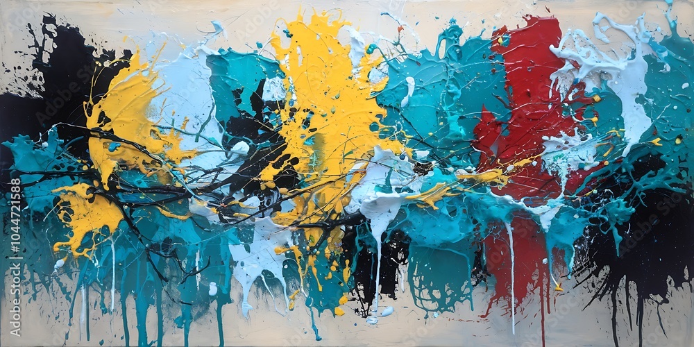 Poster vibrant explosion of colors an abstract expression of emotion and energy in grunge style art with dy