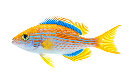 Fototapeta premium A beautiful reef fish with vibrant colors isolated on a transparent or white background
