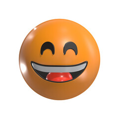 Grinning With Smiling Eyes 3D Emoticon Icon