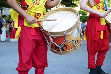 Musicians wearing one of the traditional folk costume from Brazil