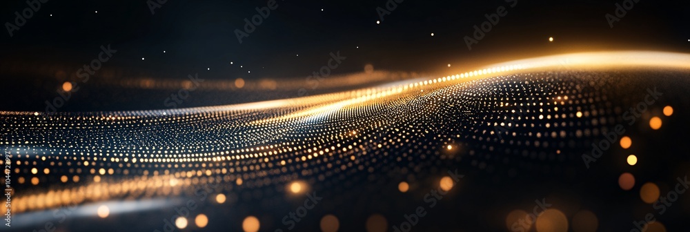 Poster Abstract serpent design with clean lines and golden hues mixed with geometric patterns in a festive New Years celebration Stock Photo with side copy space
