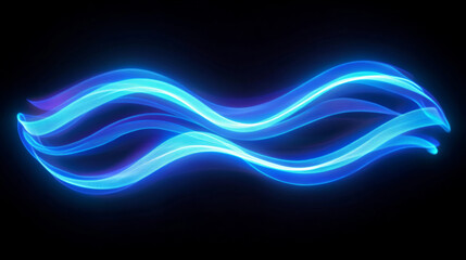 Fototapeta premium Illuminated neon flowing waves backdrop with defined space for text addition