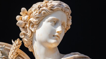 Renaissance Statue, Demeter from Greek Mythology, also known as Ceres in Roman Mythology. She is the goddess of agriculture, harvest, and fertility.