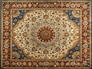 Tapestry Border Rug with Intricate Texture and Elegant Edges for Home Decor and Interior Design