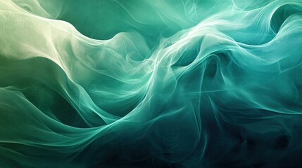 Obraz premium Fluid waves of turquoise and teal entwined in tranquil abstraction