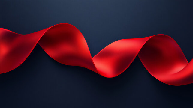 Large red vectorised ribbons with a navy background