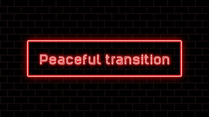 Peaceful transition のネオン文字