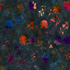 Obraz premium Floral Allover pattern on background