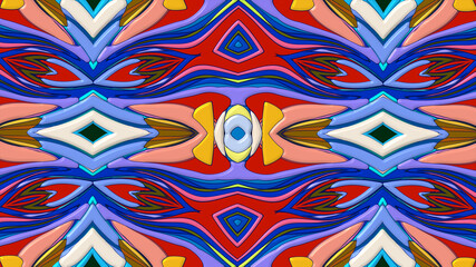 Abstract colorful psychedelic mandala kaleidoscope background pattern for a summer music festival
