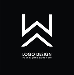 Obraz premium WA AW Logo Design, Creative Minimal Letter AW WA Monogram