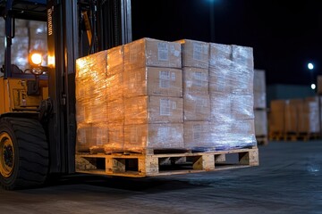 Efficient pallet handling in warehouse operations at night