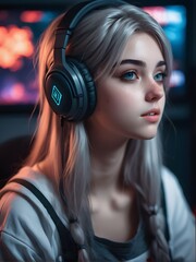 woman listening to music