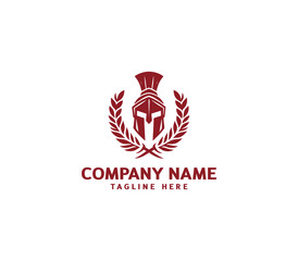 Vector spartan helmet logo design. Warrior helmet template. Creative sparta logo. Minimalist spartan