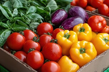 Vibrant fresh vegetables at the market