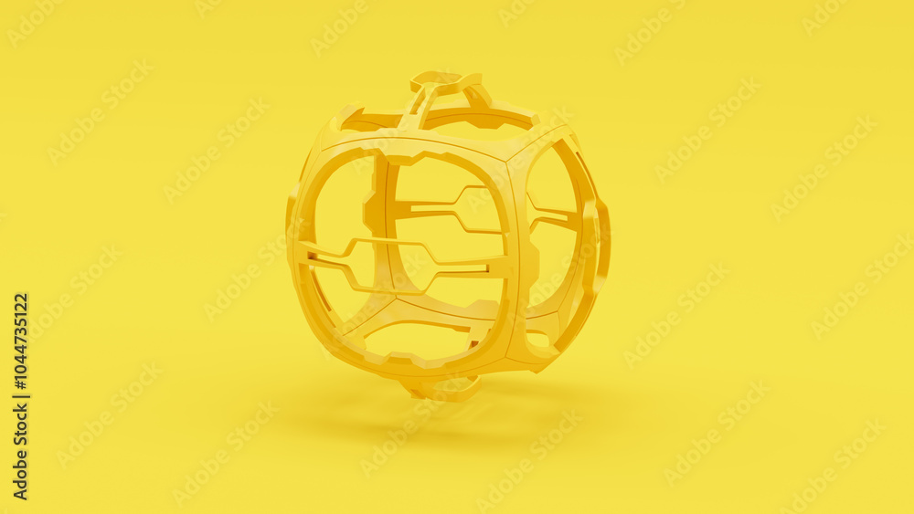 Canvas Prints yellow bionic shapes design elements futuristic geometric shape modern vivid technology bright backg