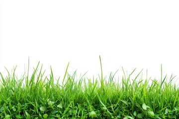Obraz premium Fresh Green Grass with White Background