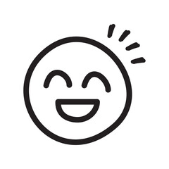 Handwritten cute smiling emoji/emoticon icon illustration