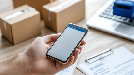 Efficient packaging solutions a handheld experience with technology and shipping logistics in today's digital age