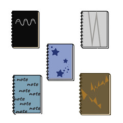 notebook with several motifs on the side