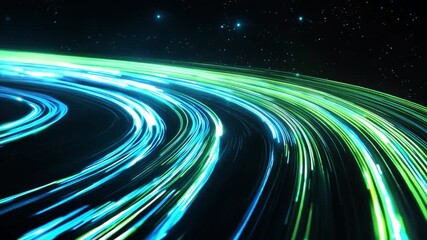 Abstract light trails create a dynamic display of colors against a dark background in this mesmerizing visualization - Powered by Adobe