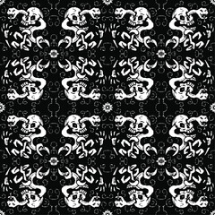 Seamless Skull Pattern in Bold Black and White Design