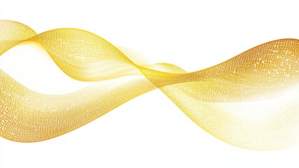 Abstract Yellow Flowing Wave Lines on White, Abstract image featuring smooth, flowing yellow wave-like lines against a white background, representing fluidity, motion, and minimalist design.

