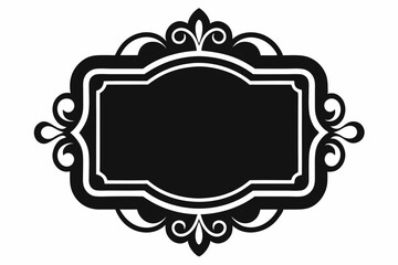 Frame Silhouette, Vintage Frame Black Silhouette, Antique Frame Vector illustration