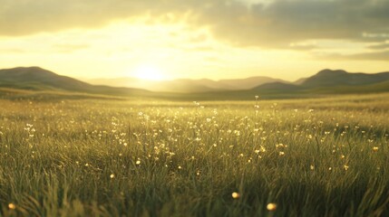 Fototapeta premium Gentle Hills with Soft Focus and Peaceful Lighting