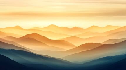 Fototapeta premium Golden Hour Landscape with Blurred Background Effect