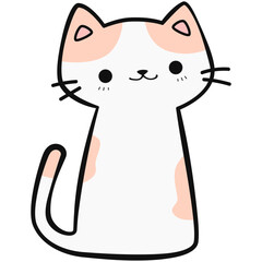Handdrawn Cute Cartoon Cat Illustration