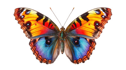 Beautiful colorful butterfly isolated on a transparent or white background