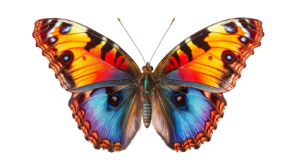 Beautiful colorful butterfly isolated on a transparent or white background