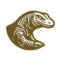 Simple vector illustration of colored komodo