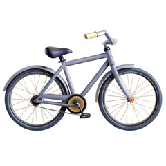 Obraz premium A detailed gray bicycle illustration showing a classic design with spokes and a sleek frame. Ideal for design projects or bike enthusiasts.
