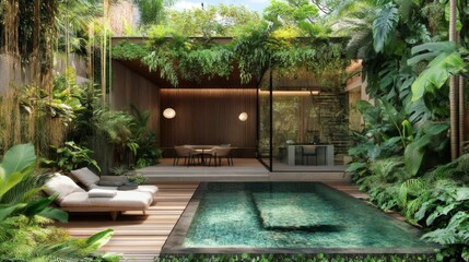 Obraz premium Inviting Home Renovation with Vibrant Greenery