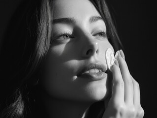 Fototapeta premium Woman Applying Makeup