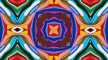 Abstract colorful psychedelic mandala kaleidoscope background pattern for a summer music festival
