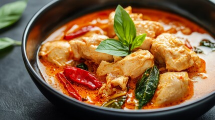 Fototapeta premium Traditional Curry Dish with Bright Colors and Ingredients