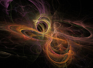 Fractal colored abstract on black background