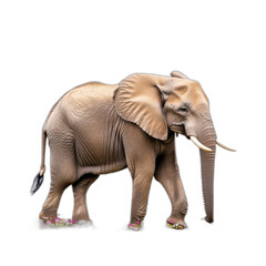 Fototapeta premium African elephant walking transparent background isolated wildlife endangered animal wild animal tusks
