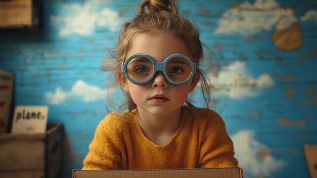 A child dressed in a yellow sweater.