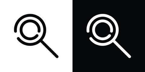 Magnifying glass search line art icon sign. Vector design